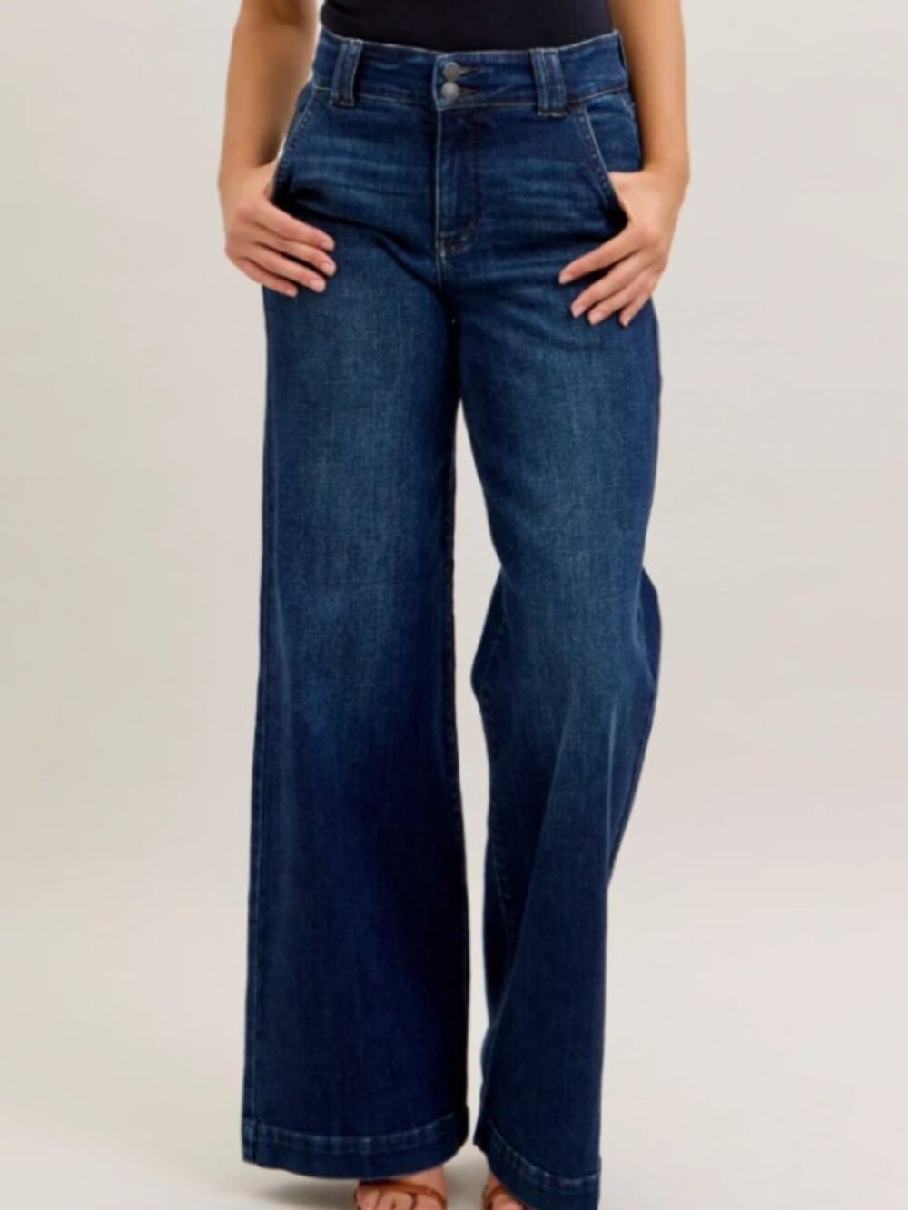 Judy Blue High Waist Trouser Wide Leg Denim Jeans 82678